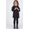 Long Sleeve Ruffle Dress, Black Rainbow - Dresses - 2