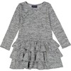 Long Sleeve Ruffle Dress, Grey - Dresses - 1 - thumbnail