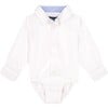 Button Down Shirtzie, Natural White - Shirts - 1 - thumbnail