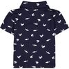 Shark Button Down Shirt, Navy - Polo Shirts - 3