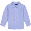 Woven Button Down Shirt, Medium Blue - Shirts - 1 - thumbnail