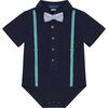 Babys Seersucker Shirtzie Set, Navy - Mixed Apparel Set - 3