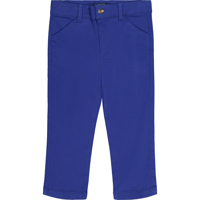 Twill Pants, Cobalt Blue - Pants - 1
