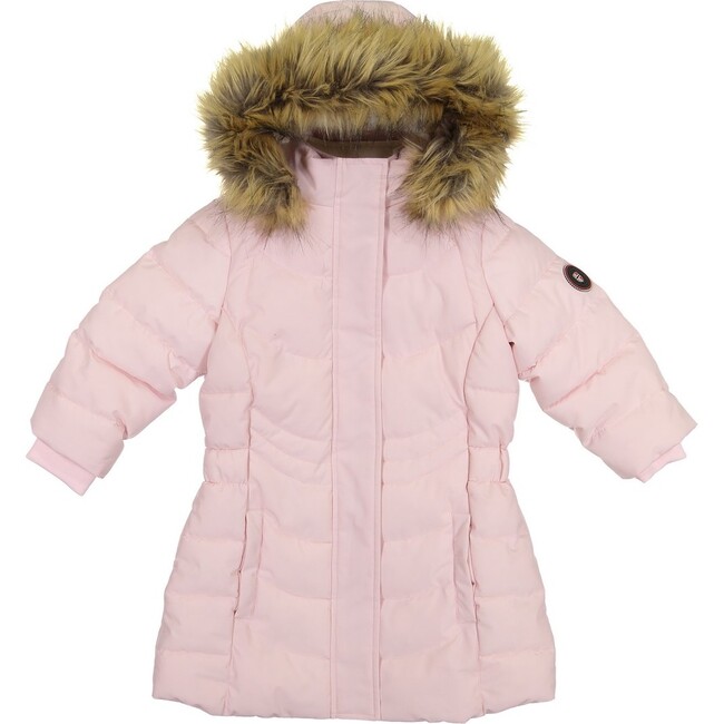 Girls Water Resistant Parka, Pink - Jackets - 1