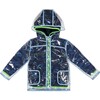 Peek Through Jacket, Navy Dinosaur - Jackets - 1 - thumbnail