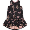 Sleeveless Star Dress with Ruffle Hem, Black - Dresses - 1 - thumbnail
