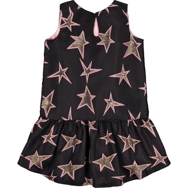 Sleeveless Star Dress with Ruffle Hem, Black - Dresses - 2