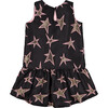 Sleeveless Star Dress with Ruffle Hem, Black - Dresses - 2