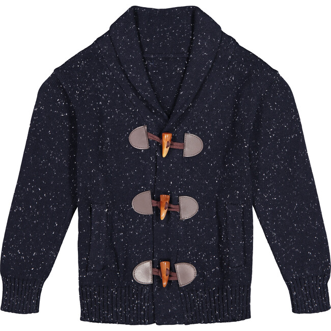 Toggle Cardigan, Navy with White Specks