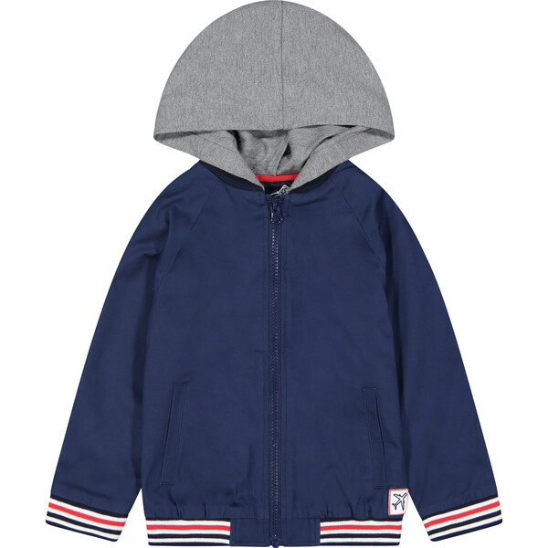 Boys Brushed Twill Hooded Bomber, Light Blue - Andy & Evan Outerwear ...