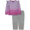 Baby Ruffle Sweatshirt Legging Set, Purple Ombre - Mixed Apparel Set - 1 - thumbnail