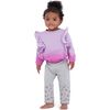 Baby Ruffle Sweatshirt Legging Set, Purple Ombre - Mixed Apparel Set - 2