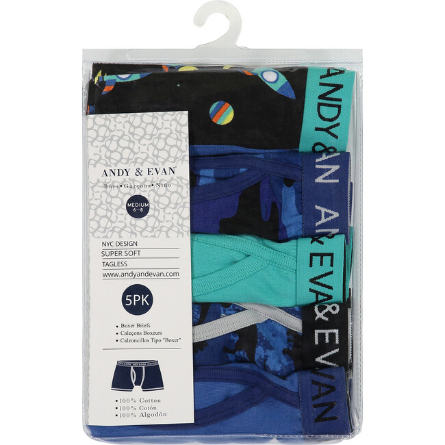 Boys Five Pack Boxer Briefs - Series 1, Blue - Underwear - 7