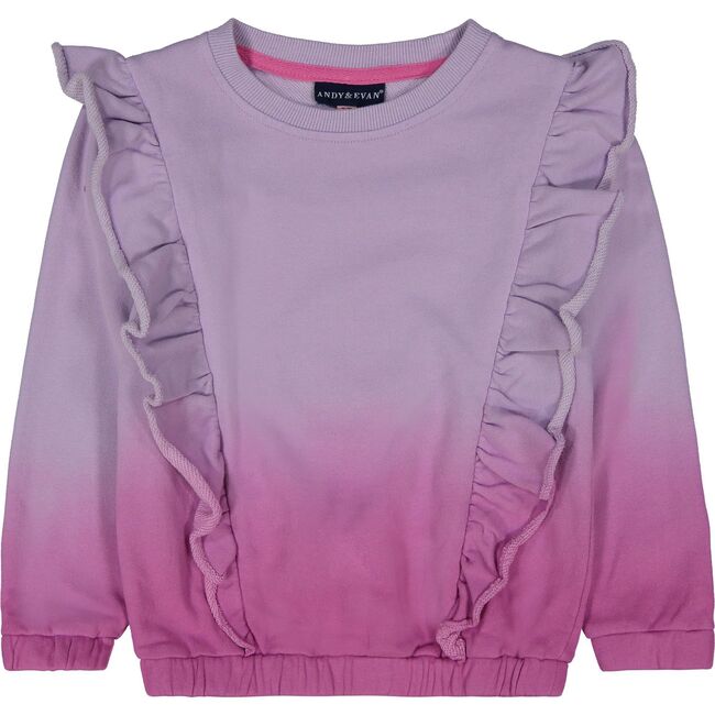 Baby Ruffle Sweatshirt Legging Set, Purple Ombre - Mixed Apparel Set - 3