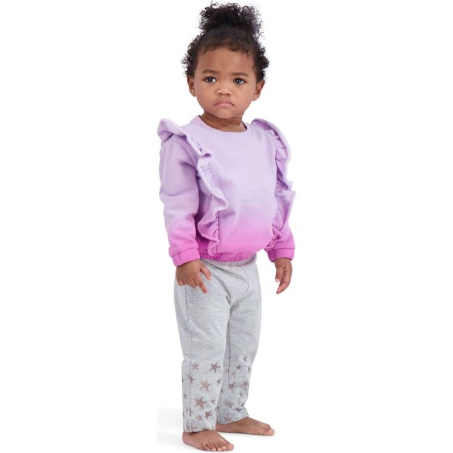 Baby Ruffle Sweatshirt Legging Set, Purple Ombre - Mixed Apparel Set - 5