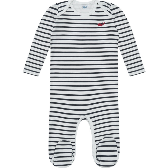 Pima Onesie, Navy Stripes - Onesies - 1