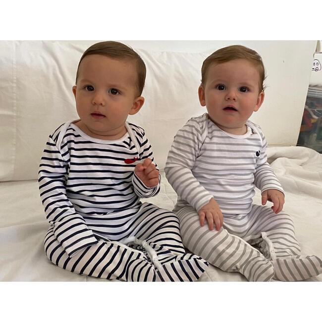Pima Onesie, Navy Stripes - Onesies - 4
