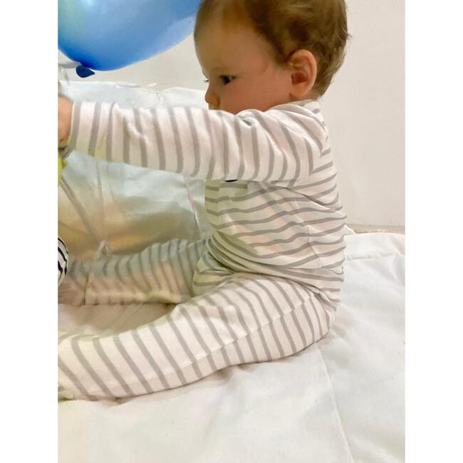 Pima Onesie, Gray Stripes - Onesies - 4