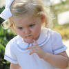 Odette Girls Dress, White with Navy Stripes - Dresses - 4