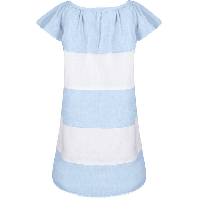 Madeline Girls Dress, Baby Blue & White - Dresses - 3