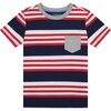 Striped Pocket T-Shirt, Red White and Blue - Tees - 1 - thumbnail