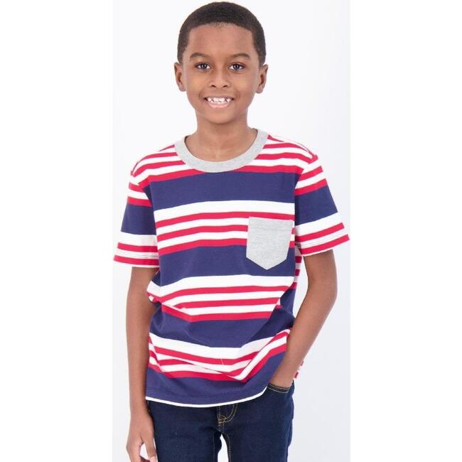 Striped Pocket T-Shirt, Red White and Blue
