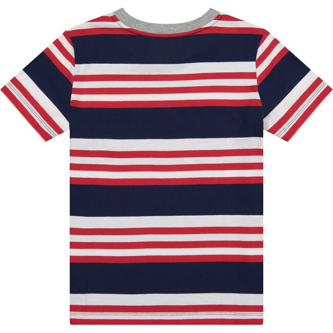 Striped Pocket T-Shirt, Red White and Blue - Tees - 5