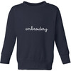 Little Kid Large Embroidery Classic Crewneck, Navy - Sweatshirts - 1 - thumbnail
