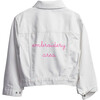 Baby Back Embroidery Denim Jacket, White - Jackets - 1 - thumbnail