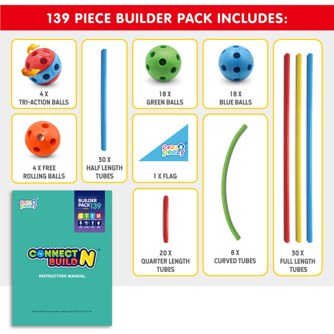 Connect N Build, 139 Pieces - STEM Toys - 2