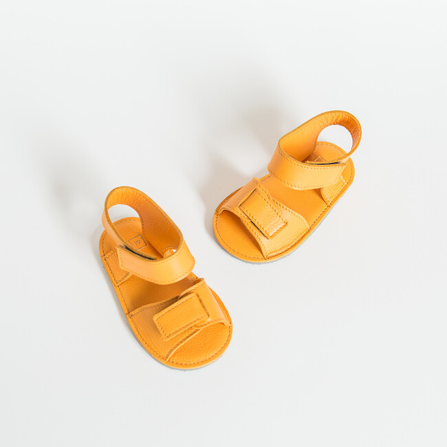 Sporty Velcro Strap Sandals, Yellow