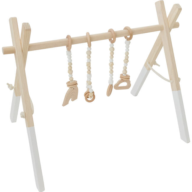 White Wood Gym with White Toys - Activity Gyms - 2