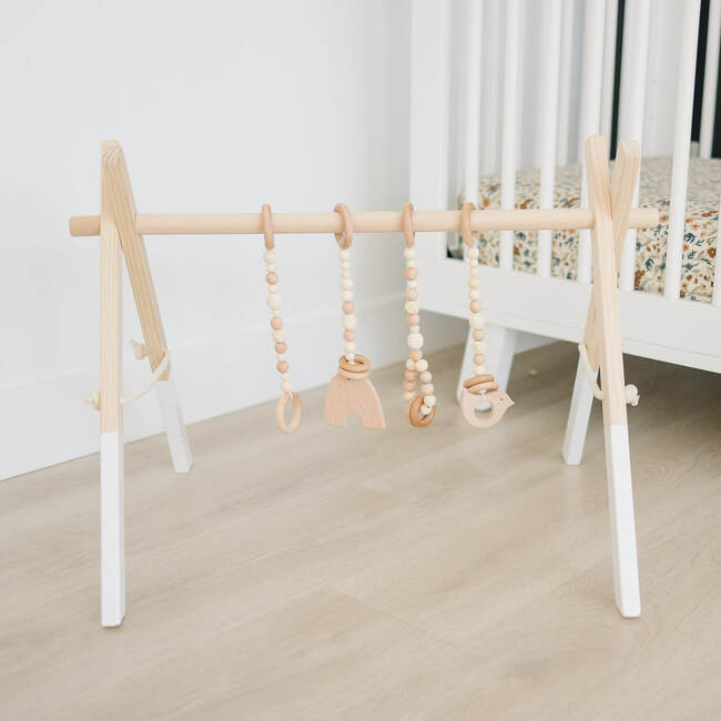 White Wood Gym with Toys - Activity Gyms - 6