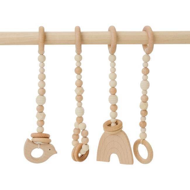 Natural Wood Gym with Toys - Activity Gyms - 2