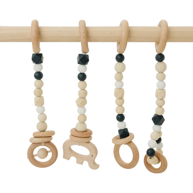 Natural Wood Gym with Black Toys - Activity Gyms - 2