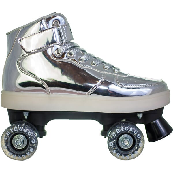 レア 00s LEDライトバックル hiphop bboy avalanche Pulse Sizzle Light-Up Skates, Silver - Chicago Skates Sports