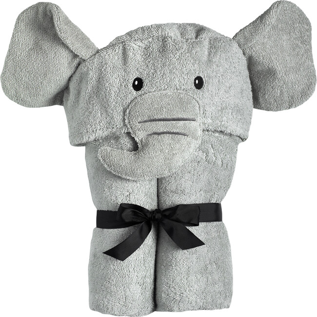 Elephant Hooded Towel, Grey - Towels - 1