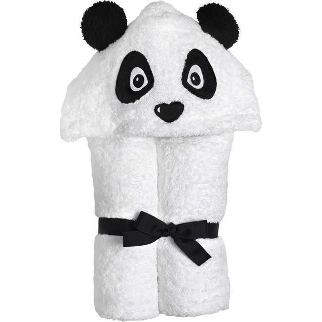 Panda Hooded Towel, White - Towels - 1
