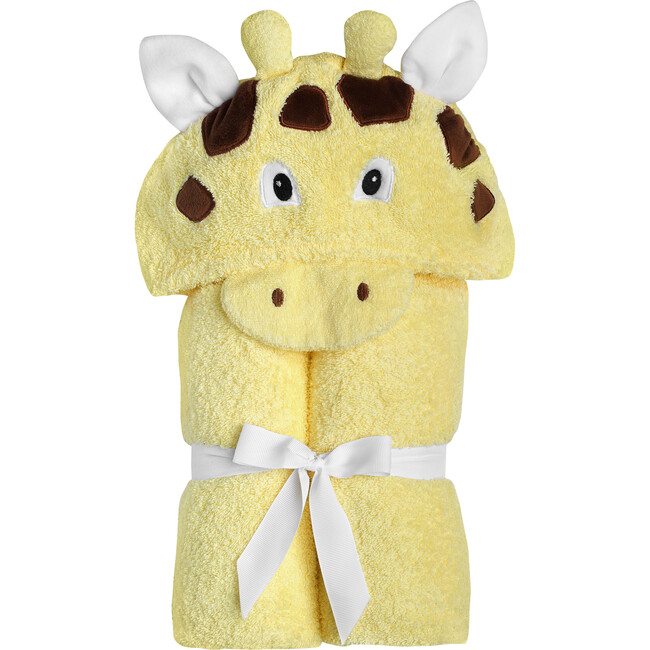 Giraffe Hooded Towel, Yellow - Towels - 1