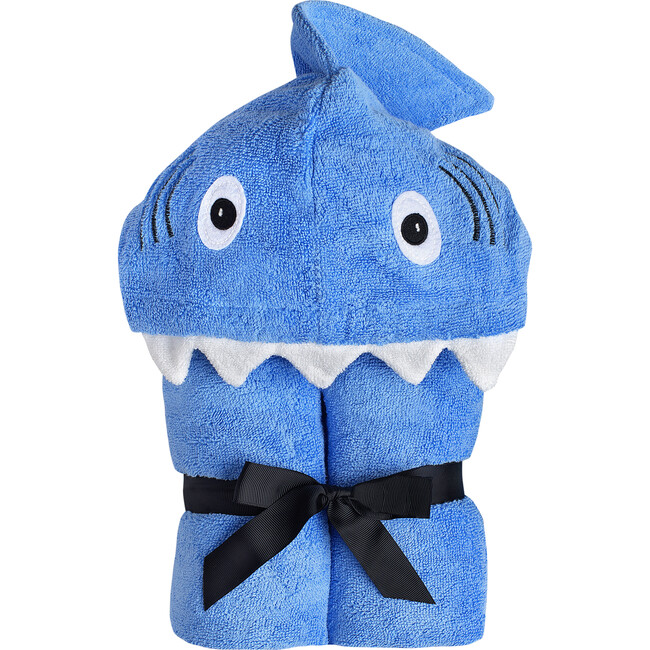 Shark Hooded Towel, Blue - Towels - 1
