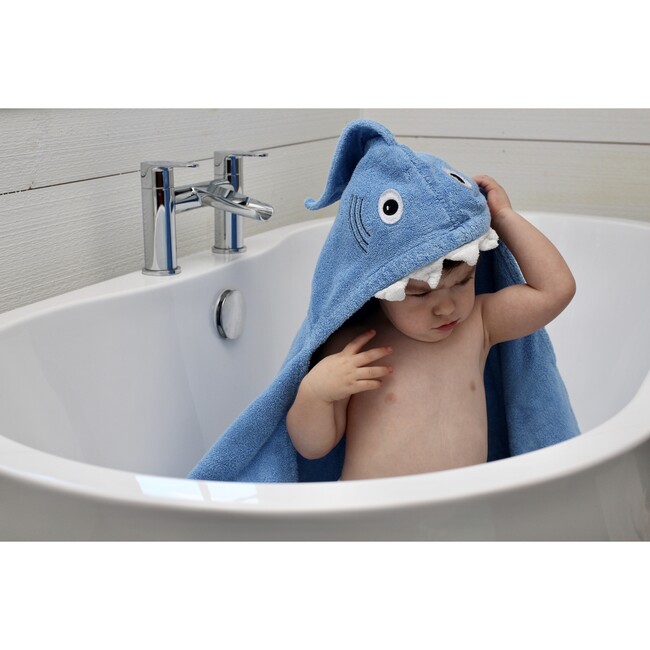 Shark Hooded Towel, Blue