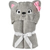 Cat Hooded Towel, Grey - Towels - 1 - thumbnail