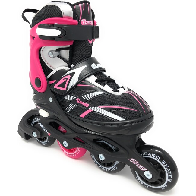 Adjustable Inline Skates, Pink/Black