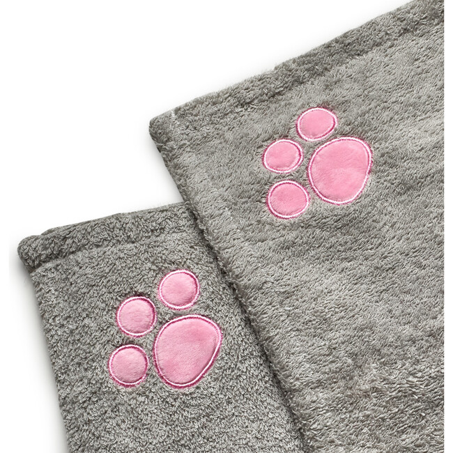 Cat Hooded Towel, Grey - Towels - 3