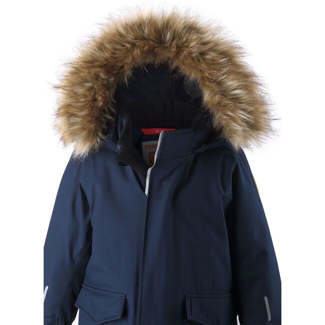 Mutka Reimatec Winter Jacket with Faux Fur Hood, Navy - Parkas - 4