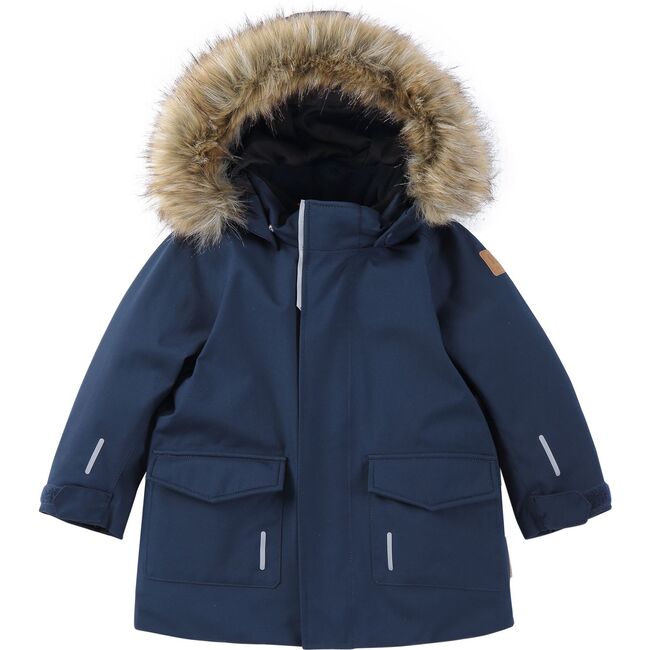 Mutka Reimatec Winter Jacket with Faux Fur Hood, Navy - Parkas - 7