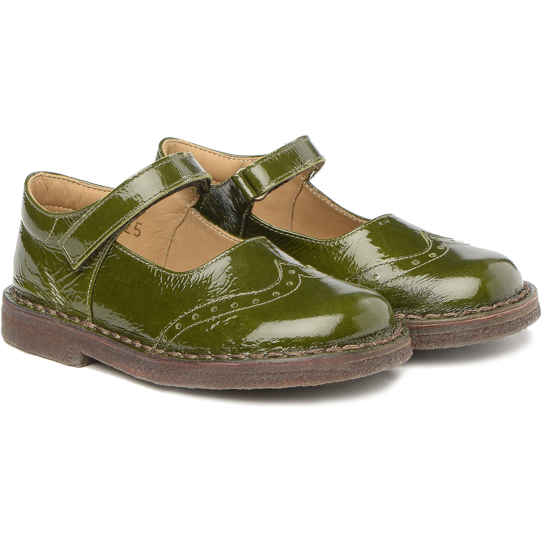 Velcro Strap Mary Jane, Green - Mary Janes - 1