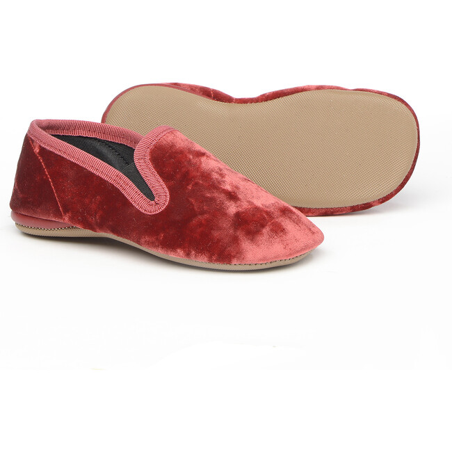 Velvet Slippers, Red - Slippers - 2