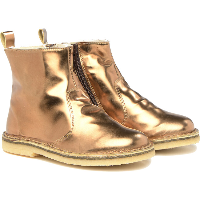 Side Zip Ankle Boots, Copper