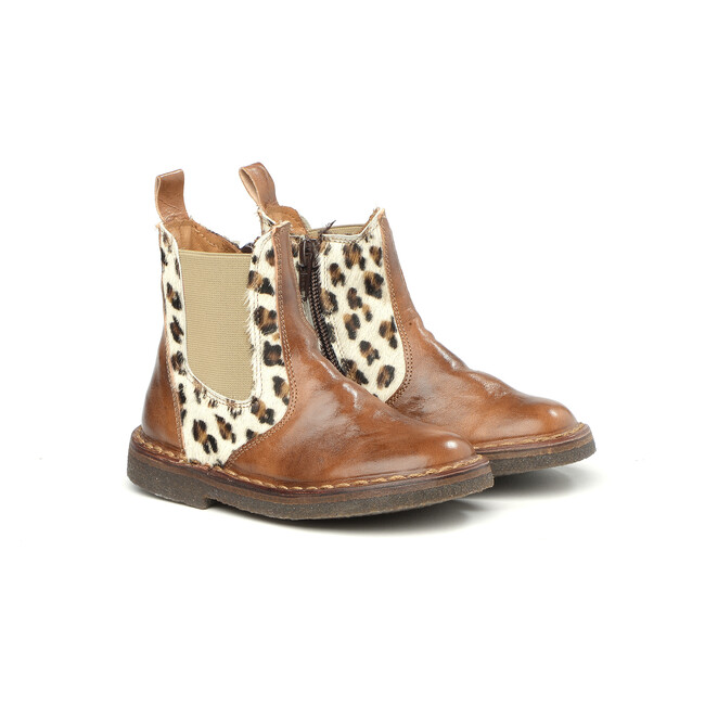 Side Zip Ankle Boots, Brown